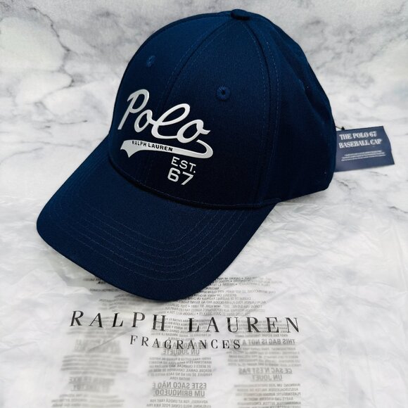 Ralph Lauren Polo 67 Baseball Cap, Navy Blue Cotton, Adjustable Strap back - NEW - Picture 2 of 11